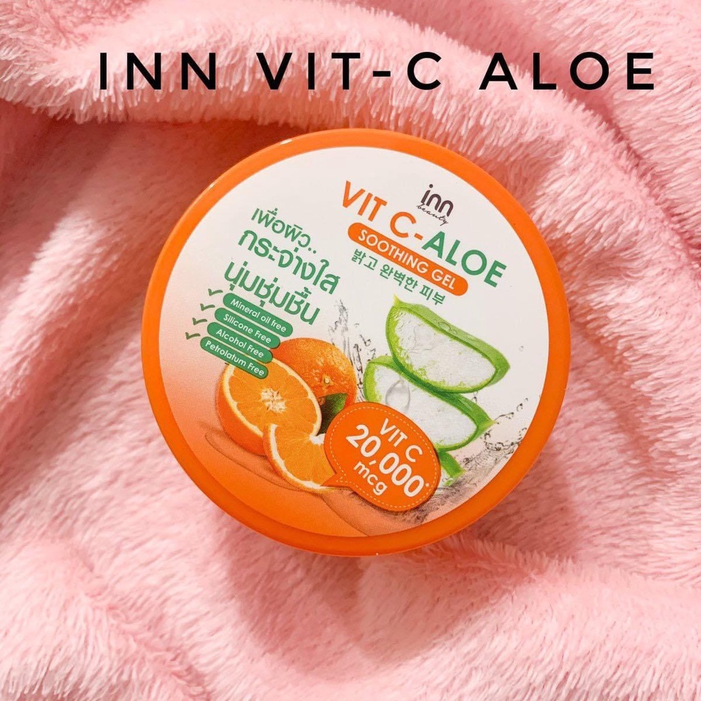 01 Hủ Gel Dưỡng Ẩm Trắng Da Tinh Chất Cam & Nha Đam INN VIT C-Aloe Soothing Gel Thái Lan 100gram (Mặt & Body)