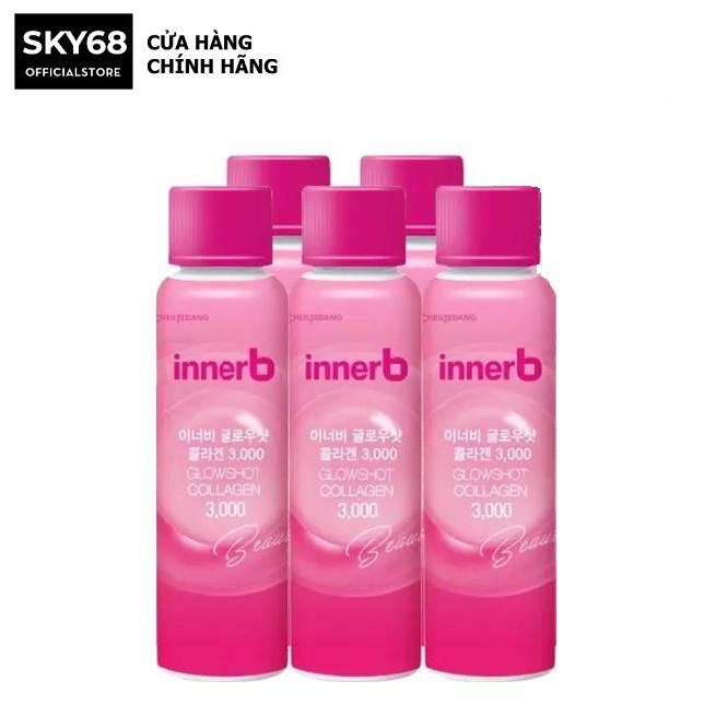 Combo 5 chai Nước uống Collagen Vitamin C sáng da InnerB Glowshot 50ml x 5