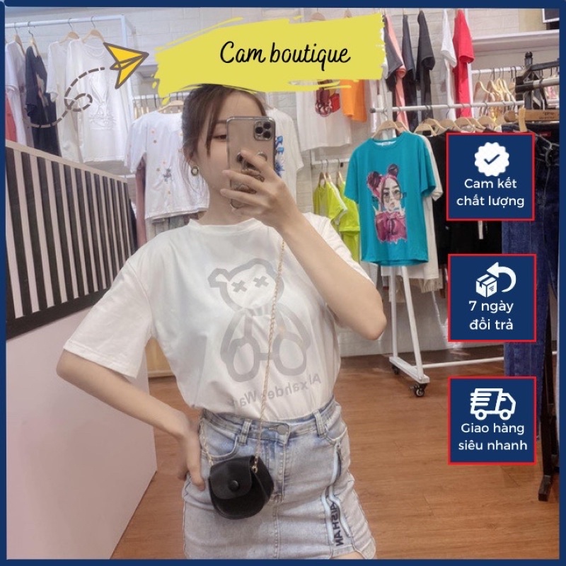Áo phông nữ, áo thu nữ form rộng phản quang chất cotton thái cực mát tay lỡ năng động | BigBuy360 - bigbuy360.vn