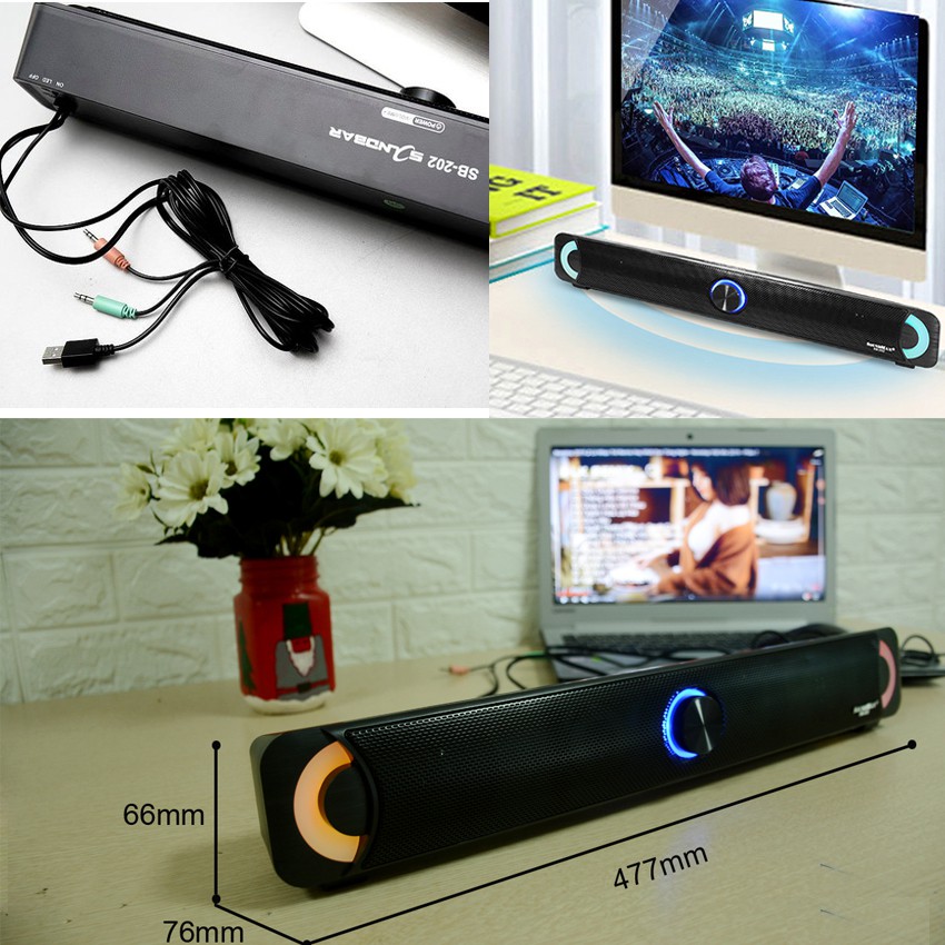 Loa vi tính Soundmax SoundBar SB202 / SB-202 chuẩn 2.0 Cho TV, PC, LAPTOP, ĐT... cực đỉnh