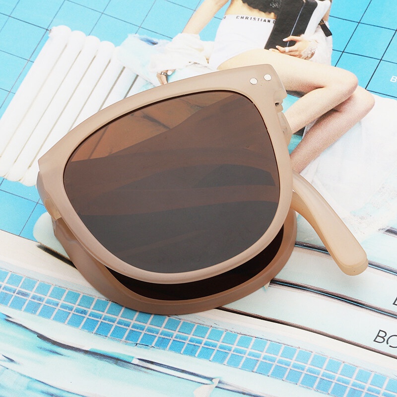 Kính Mát Gọng Oval Chống Nắng Cao Cấp Gấp Gọn Tiện Lợi Cho Nam Nữ