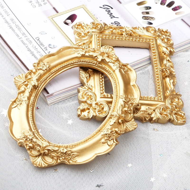 Khung Hoa Văn Cổ Điển Nghệ Thuật Gold | Đạo Cụ Chụp Ảnh Móng