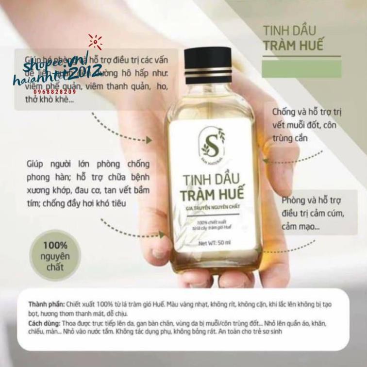 ❤TINH DẦU TRÀM SAM NATURAL - Tinh dầu tràm Huế 100% nguyên chất hỗ trợ cảm cúm, cảm lạnh, côn trùng cắn❤