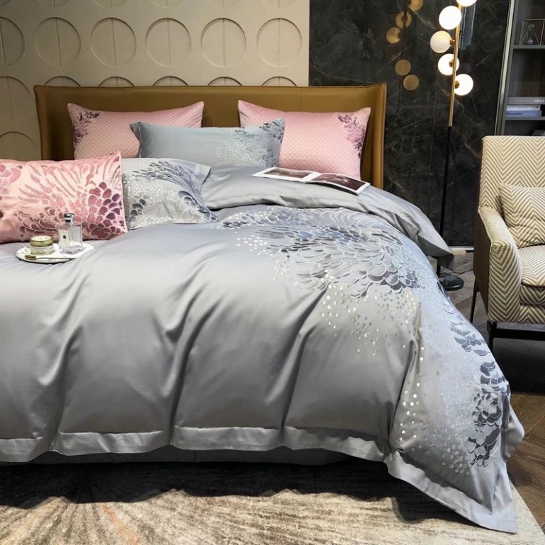 Bộ Chăn Ga Gối Lụa 100S Siêu Cấp Thương Hiệu LUXURY Sang Trọng Hoạ Tiết Thêu 5D nổi bật Giá rẻ