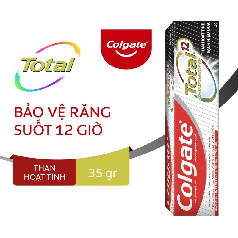 Hàng khuyến mãi ! Kem đánh răng Colgate Total than hoạt tính 35g