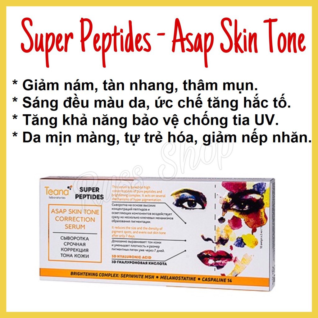 Serum Teana Super Peptides ASAP dưỡng trắng, mờ thâm, cải thiện cấu trúc da