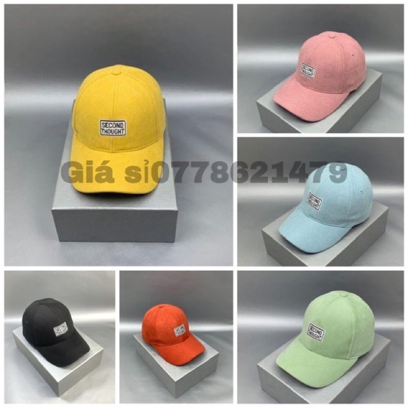 nón kết nhung - mũ lưỡi trai hàn quốc thêu scond trend thời trang