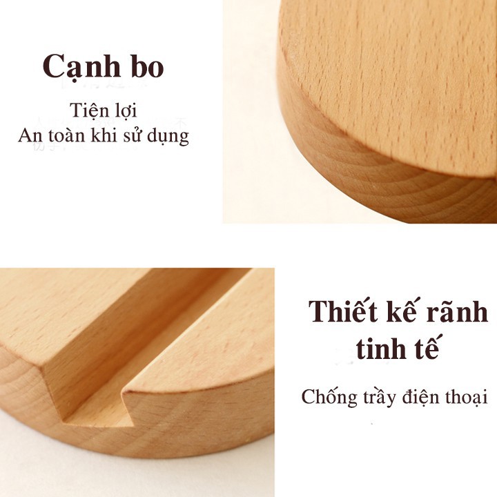 Giá Đỡ Điện Thoại mini Tigers Wood TMN01 bằng gỗ sồi  cao cấp, thiết kế tinh xảo