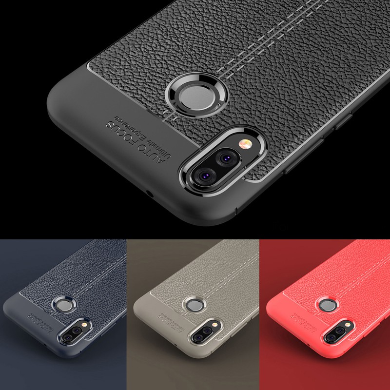 Ốp Lưng Auto Focus Vân Da Cho Huawei Nova 3e