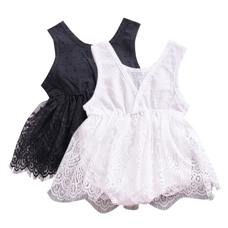 Jumpsuit ren dạng đầm đáng yêu cho bé gái