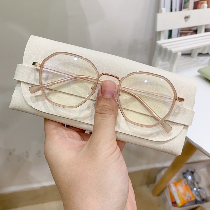Gọng kính lục giác chống ánh sáng xanh uv cao cấp nhiều màu
