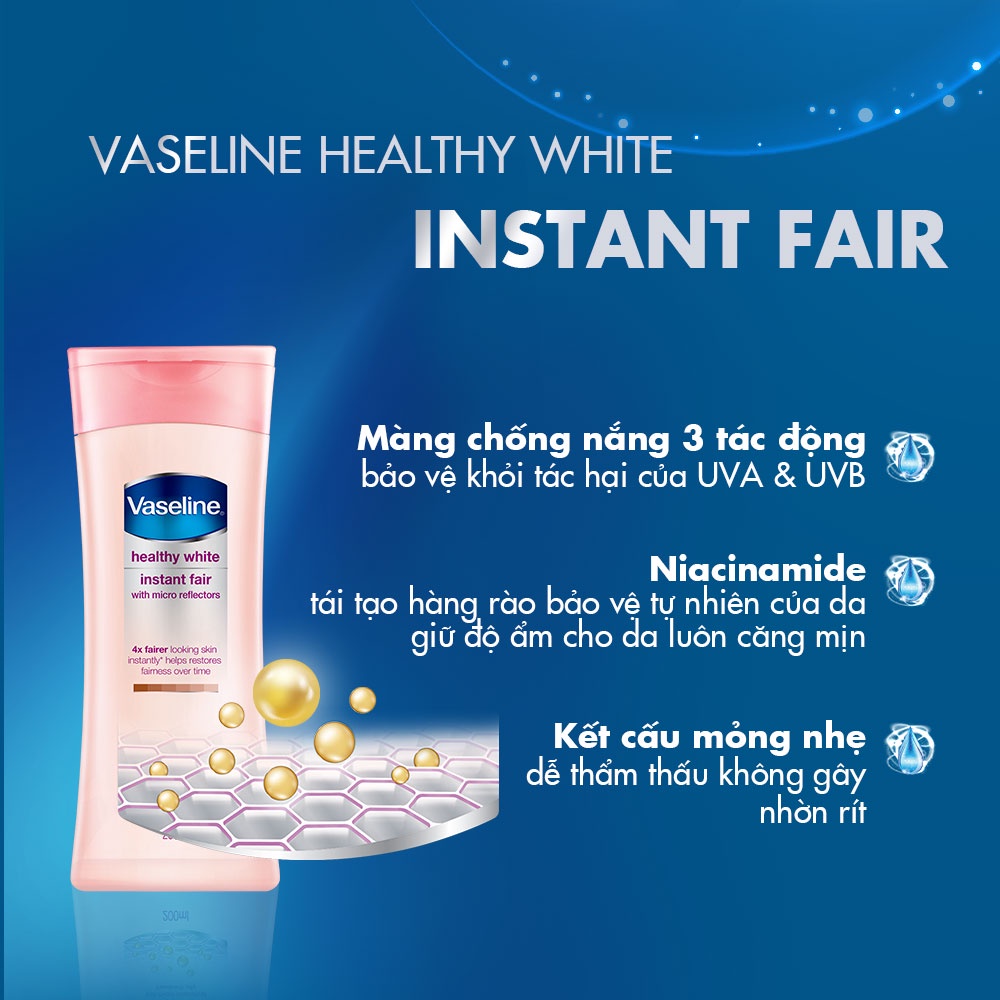 Sữa Dưỡng Thể Vaseline Sáng Da - Healthy White Instant Fair 200ml