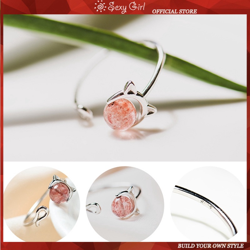 Nhẫn Hở Hình Mèo Đính Đá Thời Trang Cho Nữ