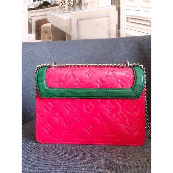 Túi xách LV phối màu da thật phủ bóng size 23