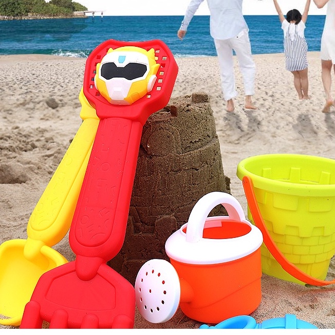Đồ Chơi Bãi Biển Cho Bé Trai  Xe  Kèm Dụng Cụ Xúc Và Khuôn Cát Bằng Nhựa Cao Cấp