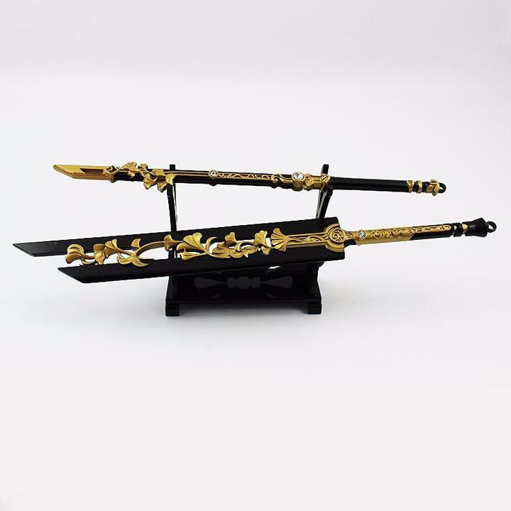 Mô hình móc khóa kiếm tam hắc dạ hoàng phong cách cổ trang trang trí trưng bày