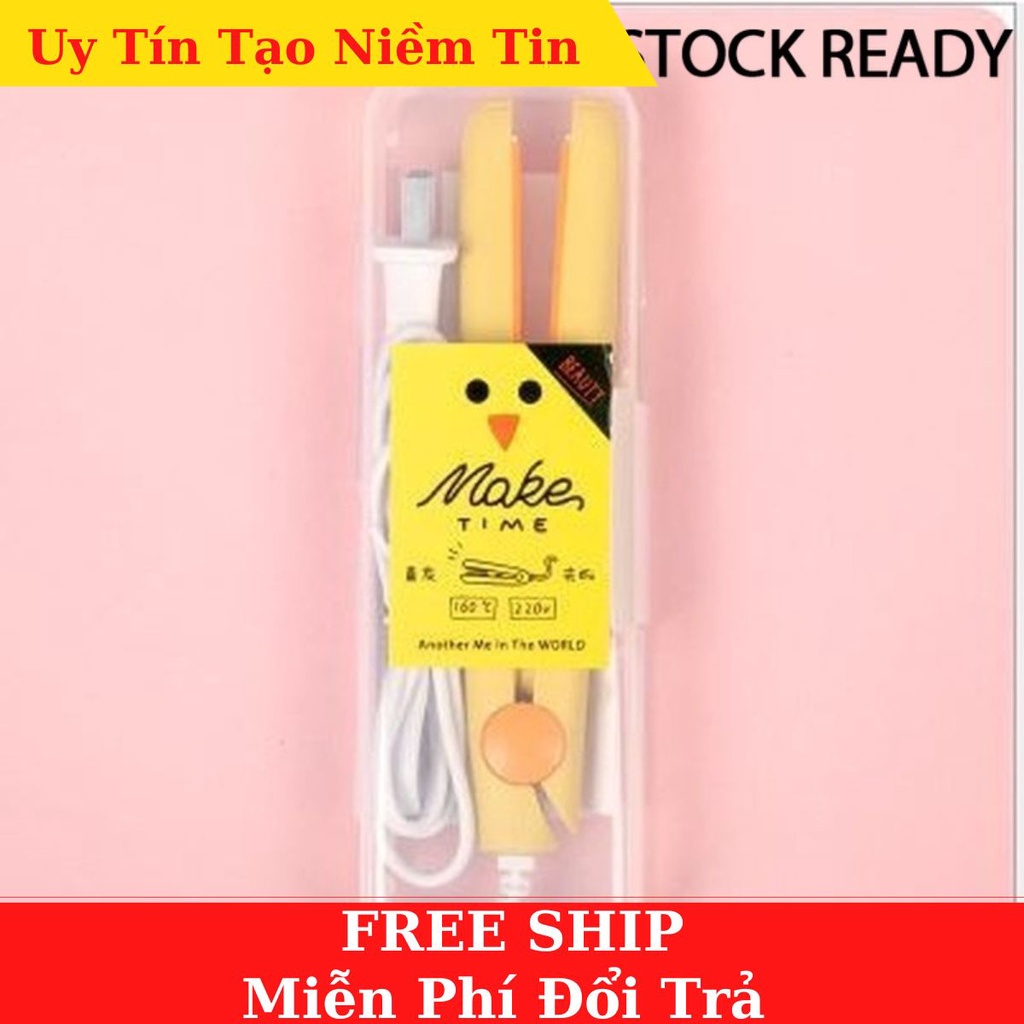 Máy Duỗi Tóc, Làm tóc Mini Make Time Bằng Gốm Sứ Có Hộp Đựng Tiện Dụng Cho Nữ
