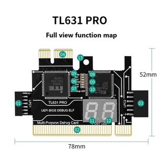 Bộ Phân Tích Chẩn Đoán TL631 Pro LPC-DEBUG Post PCI-E Mini Đa Chức Năng
