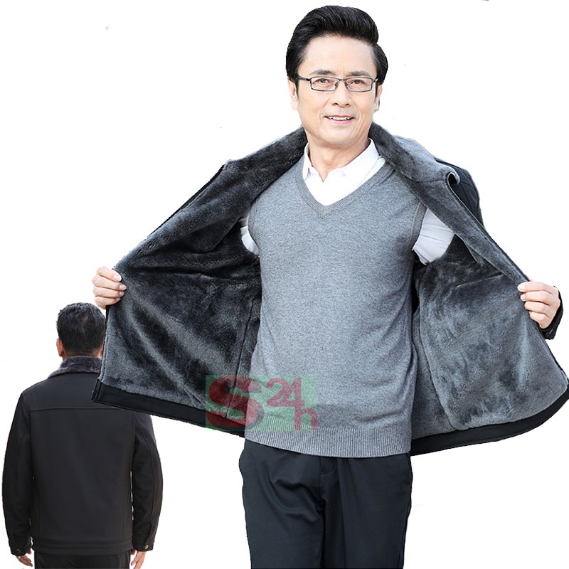 Áo khoác lót lông trung niên cao cấp tặng bố AKB01