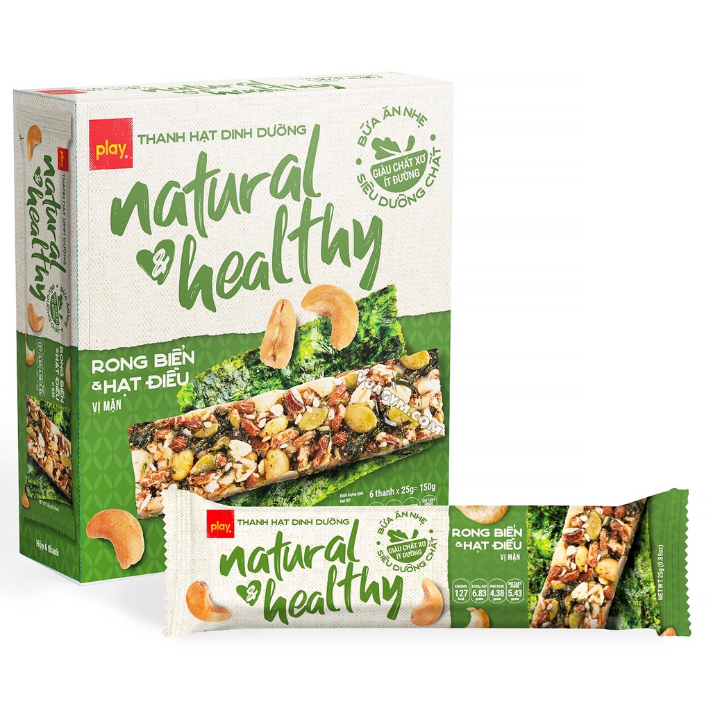 Play Nutrition - Thanh Hạt Dinh Dưỡng Natural Healthy Bar (25g)