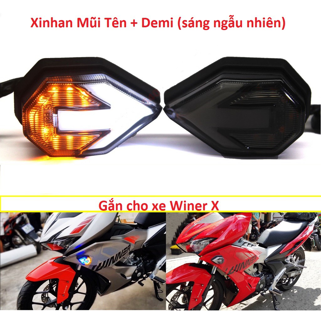 Bộ 2 led Xinhan Mũi Tên + Demi gắn xe máy (sáng ngẫu nhiên)