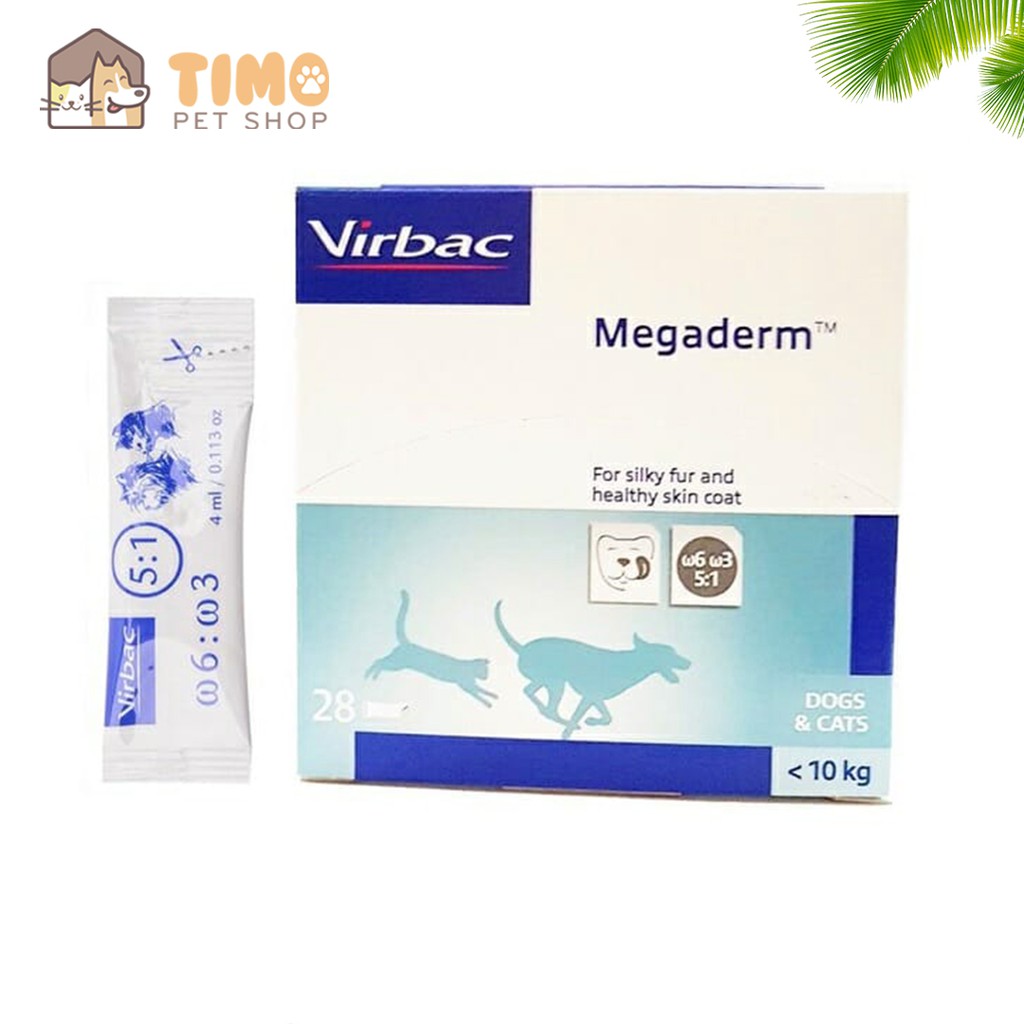 Gel dinh dưỡng giúp mượt da lông và giảm ngứa da cho chó mèo - Virbac Megaderm