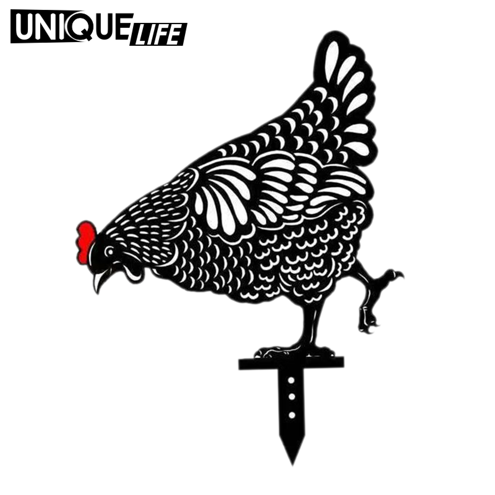 [Unique Life]Acrylic Chicken Yard Art Garden Stake Outdoor Backyards Floor Decoration A