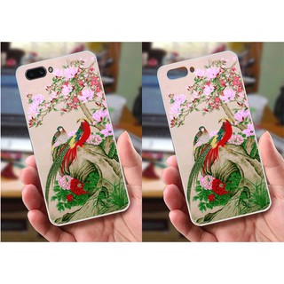 Ốp lưng Oppo A3s (dẻo viền trắng trong) - Hình Chim Công, Cá Chép, Cò