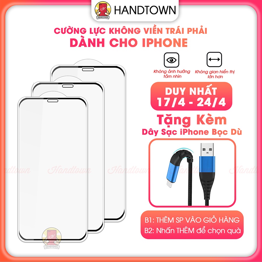 Miếng Dán Kính Cường Lực Không Viền iPhone 6/7/8/6Plus/7Plus/8Plus/X / XS / XR / XS MAX/11 12 Mini Pro Pro Max