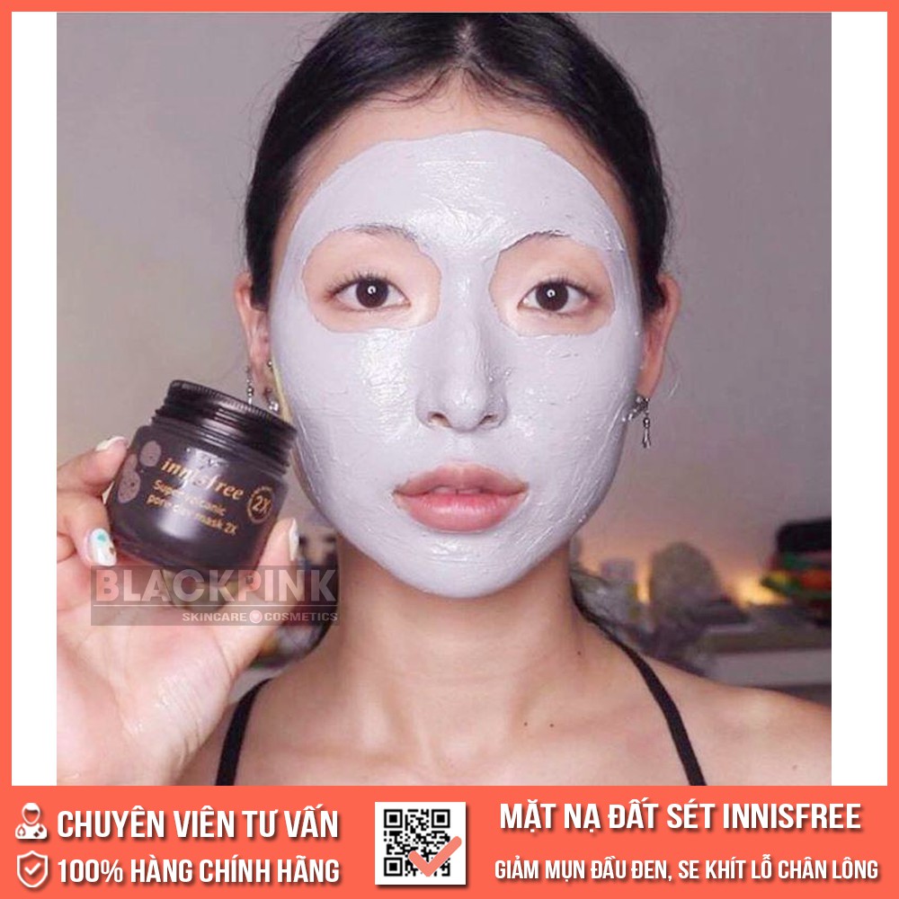 Mặt nạ đất sét Innisfree Super Volcanic Pore Clay Mask 2X - Làm sạch lỗ chân lông loại bỏ bã nhờn và tẩy tế bào chết