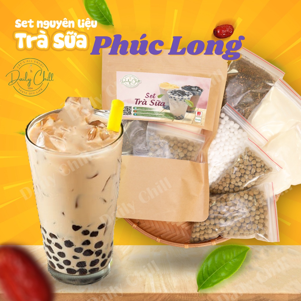 Set Trà Sữa Phúc Long , Thái Xanh, Thái Đỏ ( 25-30 Ly ) Tặng Kèm Công Thức  Nấu - Daily Chill