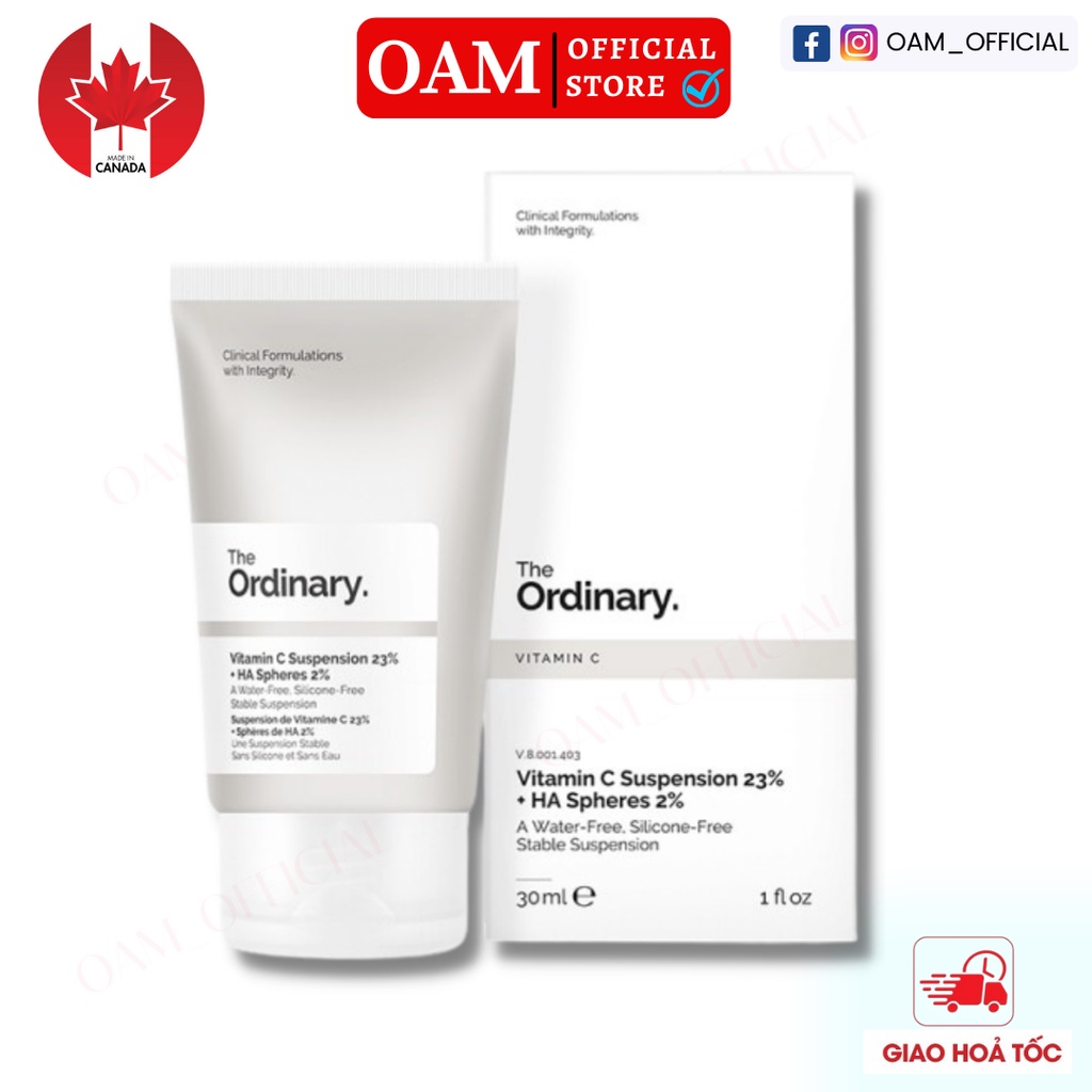 Kem dưỡng trắng the ordinary kem Vitamin C 30ml Suspension 23% -HA Spheres 2%