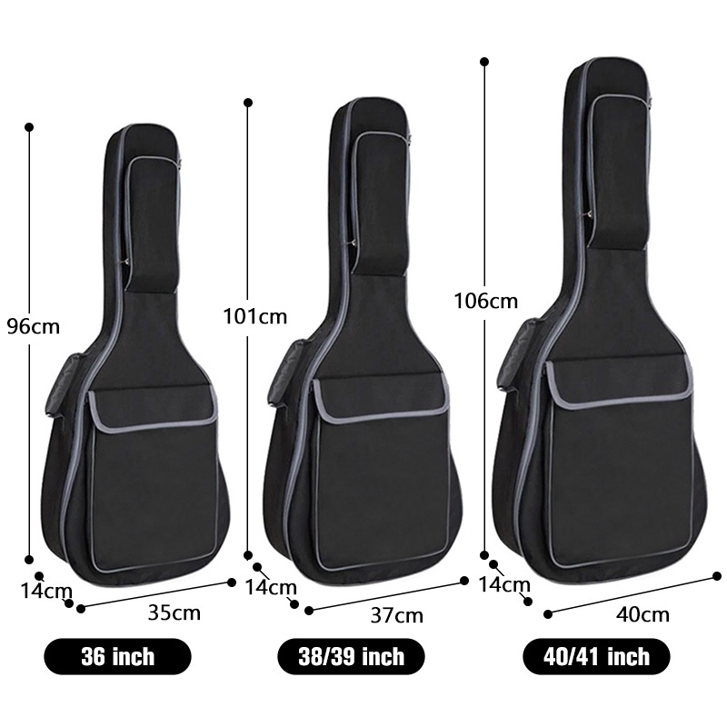 Túi Đựng Đàn Guitar Bằng Vải Oxford Cotton Mềm Có Dây Đeo Vai 36/38/39/40/41 Inch Chống Thấm Nước