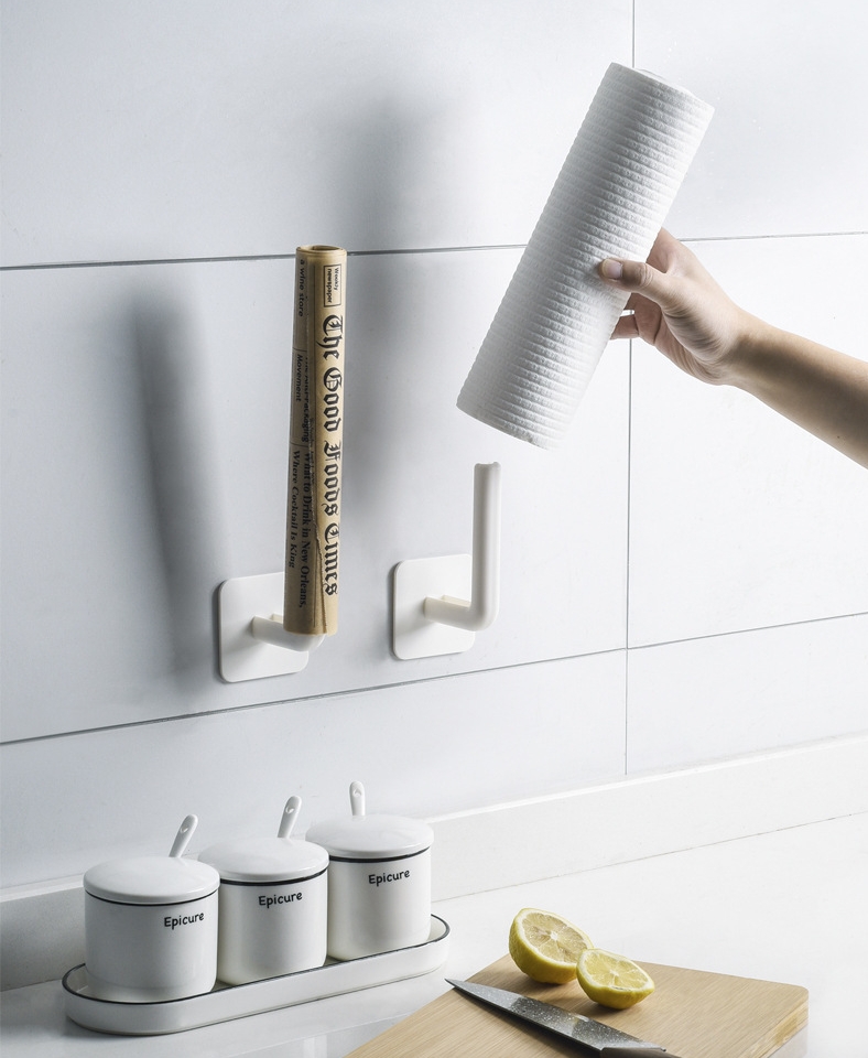 1Pcs Kitchen Self-adhesive Accessories Under Cabinet Paper Roll Rack Towel Holder Tissue Hanger Storage Rack for Bathroom Toilet