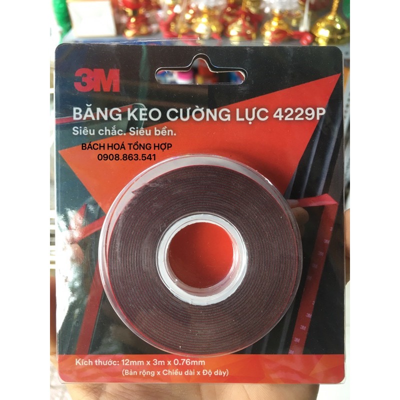 Keo cường lực 3M 2 mặt,băng keo 4229P