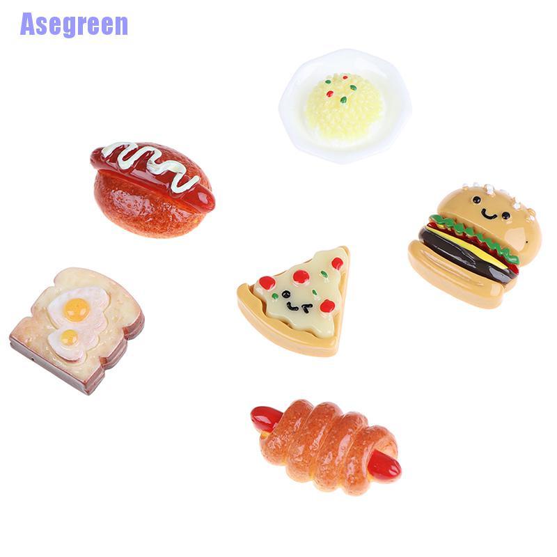Bộ 10 Bánh Mì / Pizza / Bánh Mì Mini Bằng Nhựa Resin Diy