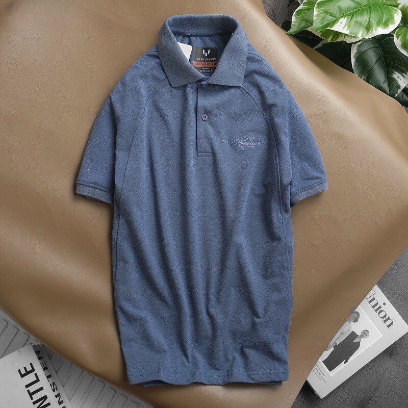 Áo polo nam Vải thun cotton thêu logo đơn giản  from rông cao cấp