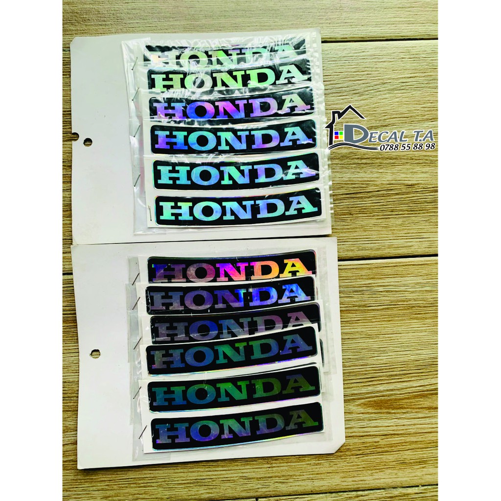 Logo nổi Honda xi 7 màu dán xe máy, xe Ôtô, laptop, Đt, nón bảo hiểm