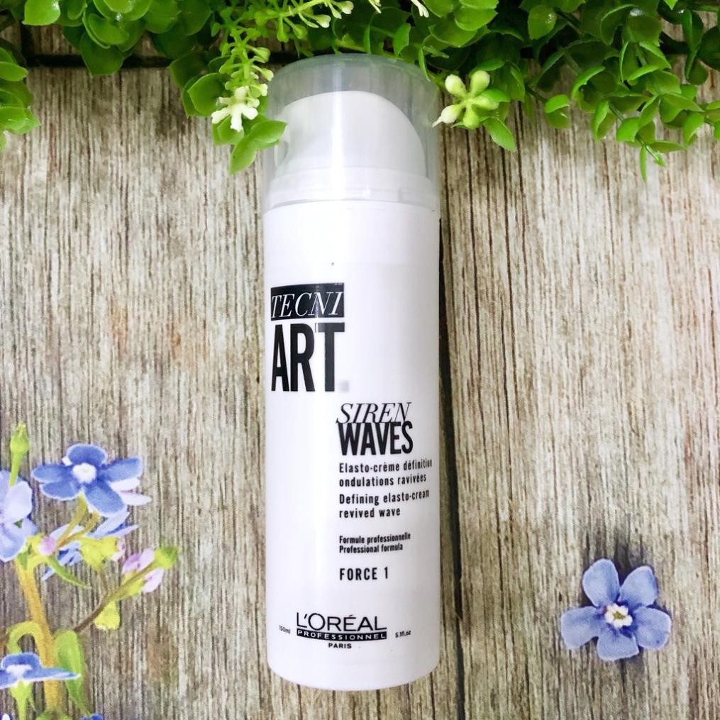 KEM DƯỠNG GIỮ NẾP TÓC VÀ TĂNG SÓNG XOĂN L'OREAL HOLLYWOOD WAVES BY TECNI.ART SIREN WAVES DEFINING ELASTO-CREAM 150ML