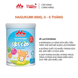 Combo 4 lon sữa morinaga hagukumi số 1 nhật bản 850g tăng sức đề kháng, dha, ca chính hãng