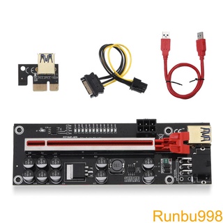 Runbu-PCI-E Adapter Card Converter LED Indicator 6pin PCI-Express Graphic Card Extender with USB 3 0 Cable Fast Data