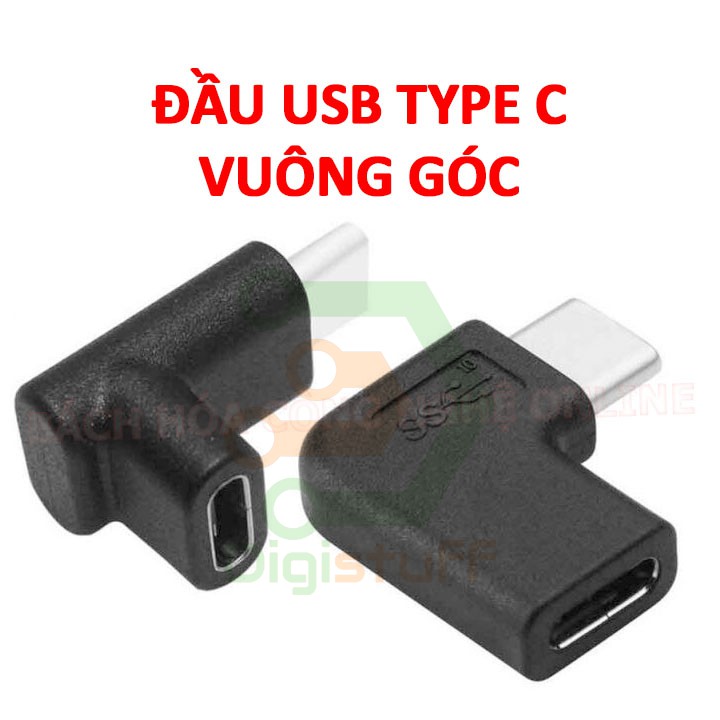 Đầu nối USB Type C vuông góc - chuyển sang cáp USB Type C vuông góc