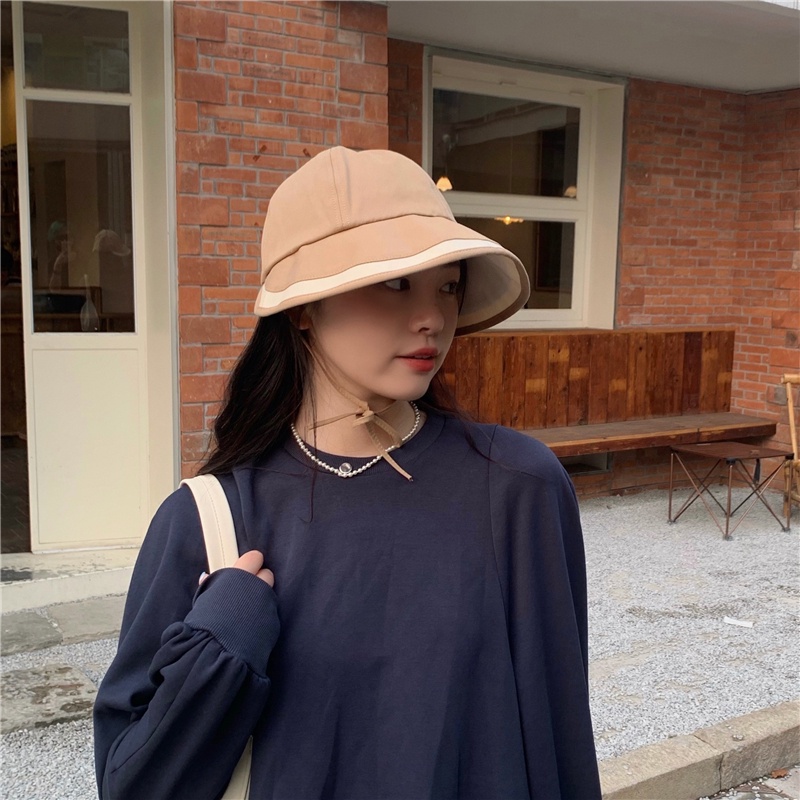 Nón bucket chống nắng dễ phối đồ thời trang xuân thu phong cách Hàn Quốc cho nữ