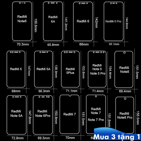 Kính Cường Lực 21D Bảo Vệ Màn Hình Cho Xiaomi Redmi NOTE 8 9 9A 9i 9T 4X 5 4A 5A 6 6A 7 7A S2 K20 K30 8A 8T Pro PLUS A2 lite Prime