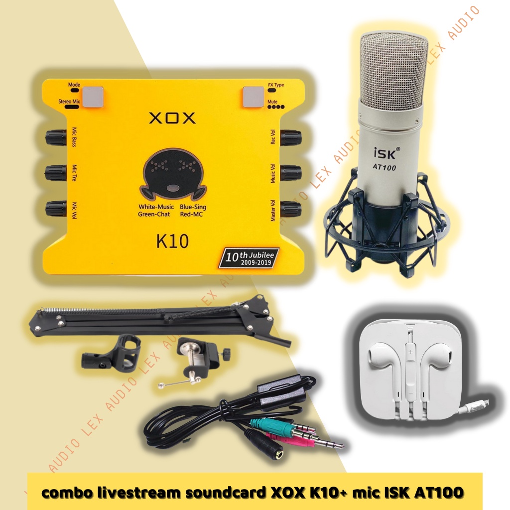 Bộ livestream XOX K10 Micro thu âm ISK AT100