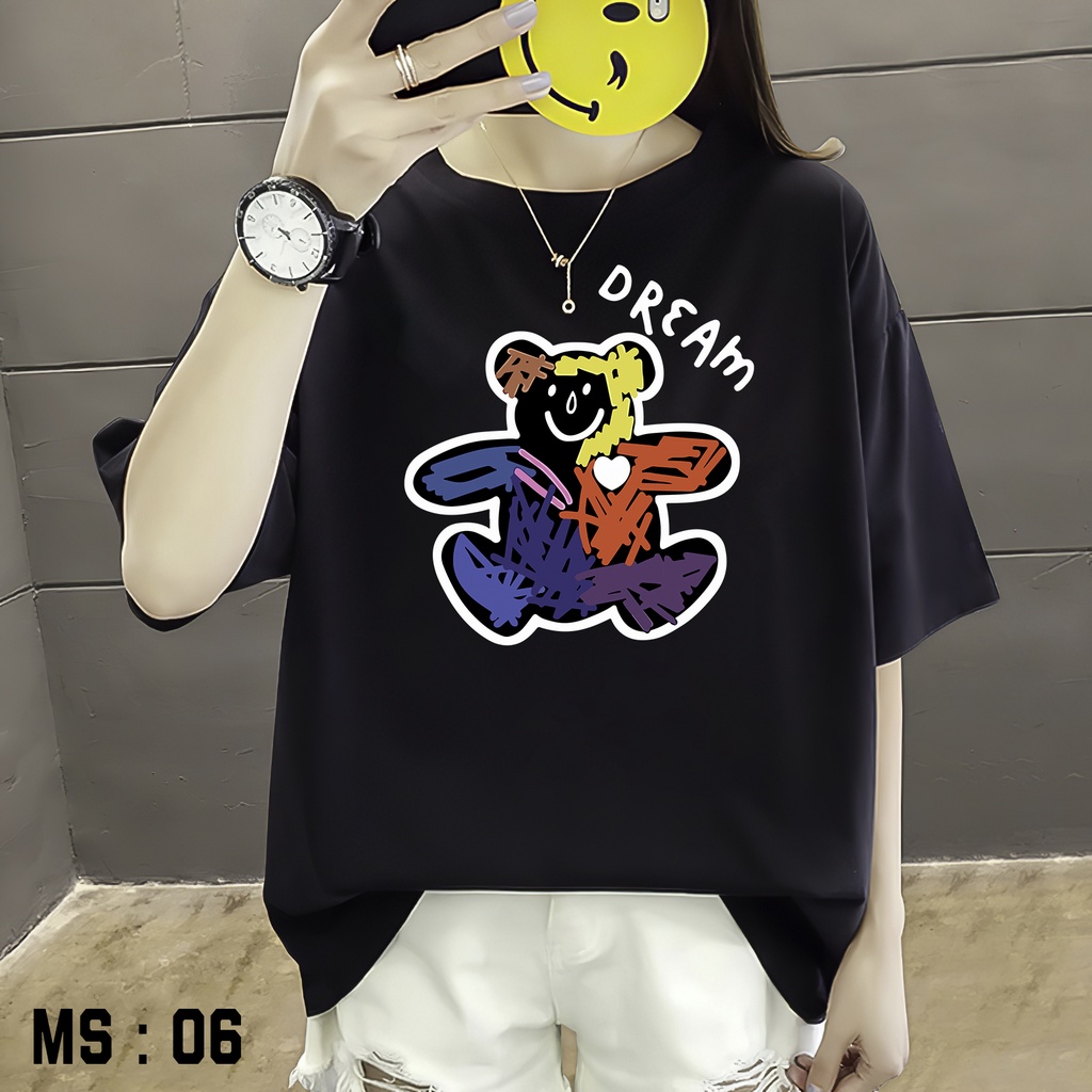 Áo thun nữ tay lỡ Unisex AQI, áo phông form rộng N102 chất vải mềm mịn