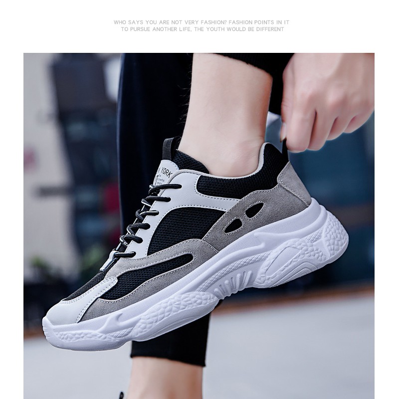 GiàyThể Thao  Nam Giày Sneaker kiểu dáng ôm chân tăng chiều cao 5cm chống trơn da lộn kèm video thật hd43