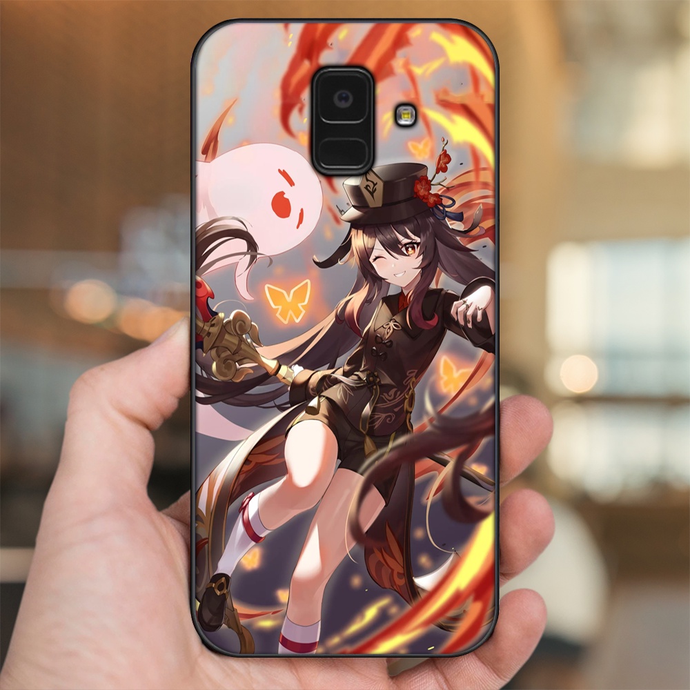 Ốp lưng Samsung A5 2018, A6 2018, A8 2018, J6 2018, A8 Plus viền đen in hình Hutao Genshin Impact