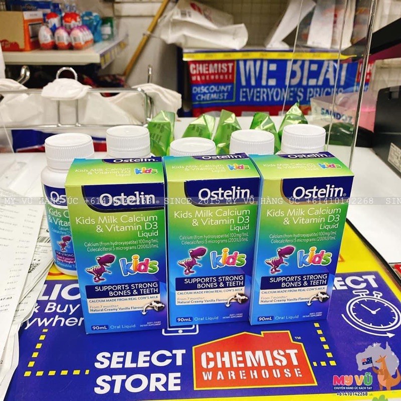 [Có Tem Chemist] CANXI SỮA khủng long Ostelin & VitaminD3 - Xuất xứ Úc