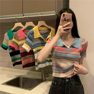 Áo polo croptop thun tăm áo croptop có cổ bẻ HANU113